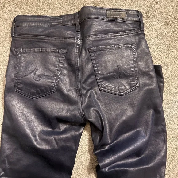 AG Jeans Women's Size 27 The Legging Ankle Navy Coated Canvas - Picture 5 of 7